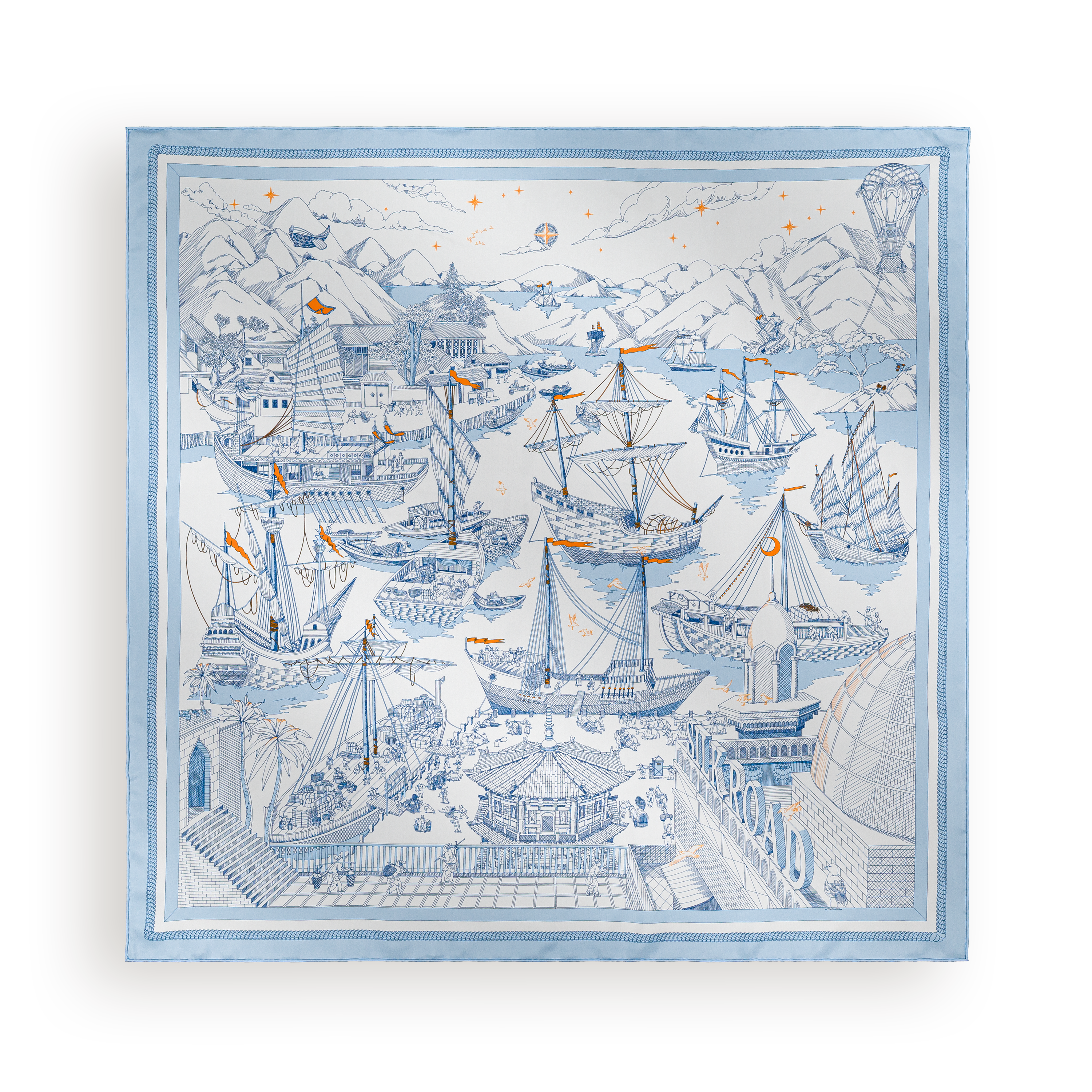 Dunhuang Light - Silk Scarf 90 x 90 cm