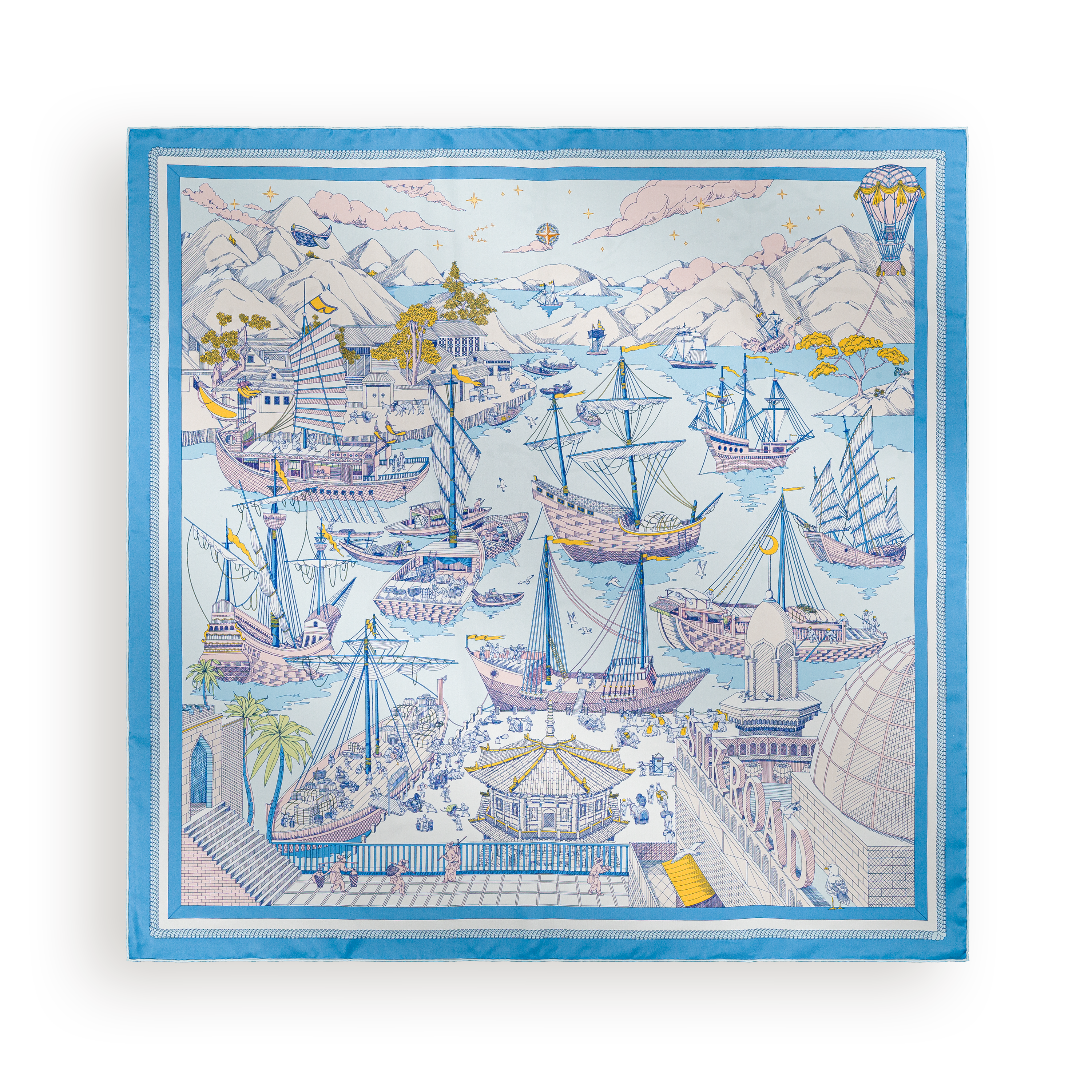 Dunhuang Light - Silk Scarf 90 x 90 cm