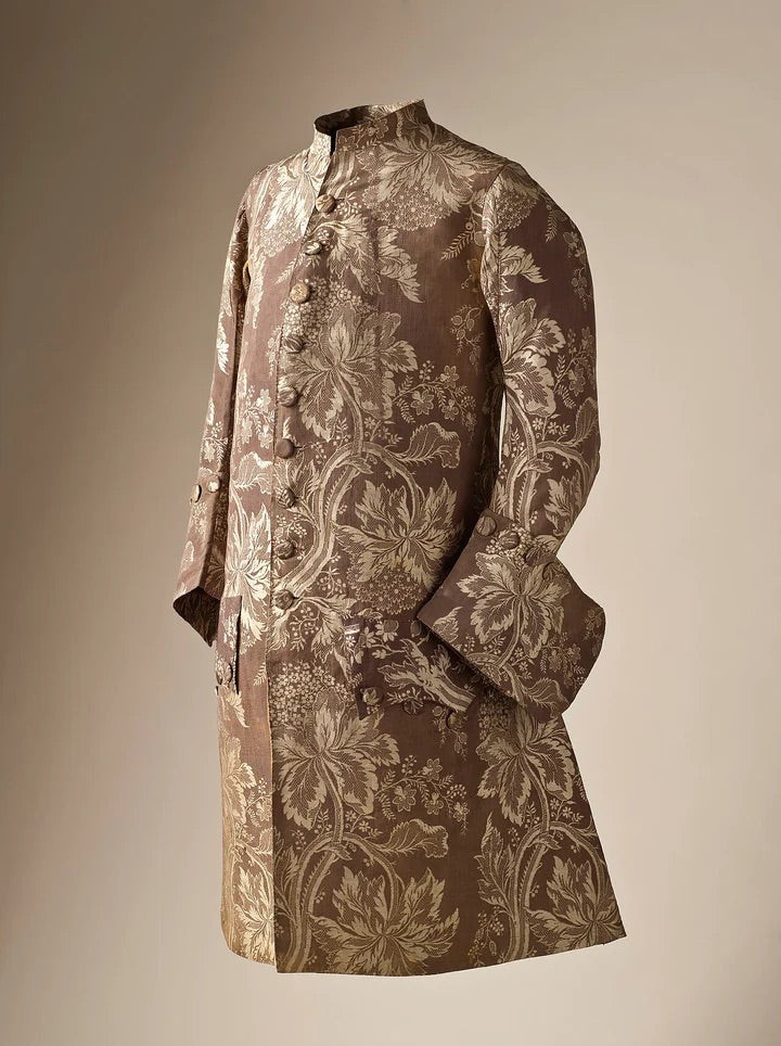 Man's coat in brocaded silk with floral motifs, 18th century