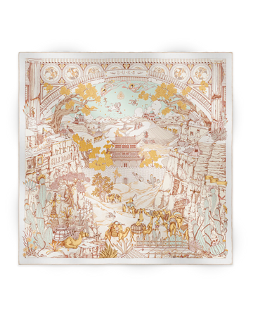 Carré 90 L'Oasis Miraculeuse - Beige de Soie - SUKē