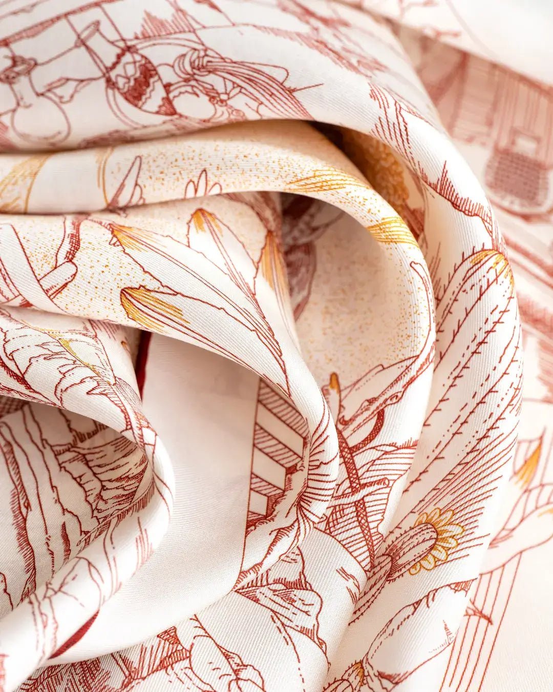 Carré 90 L'Oasis Miraculeuse - Rouge Cinabre - SUKē