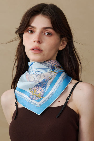 Dunhuang Light - Silk Scarf 90 x 90 cm