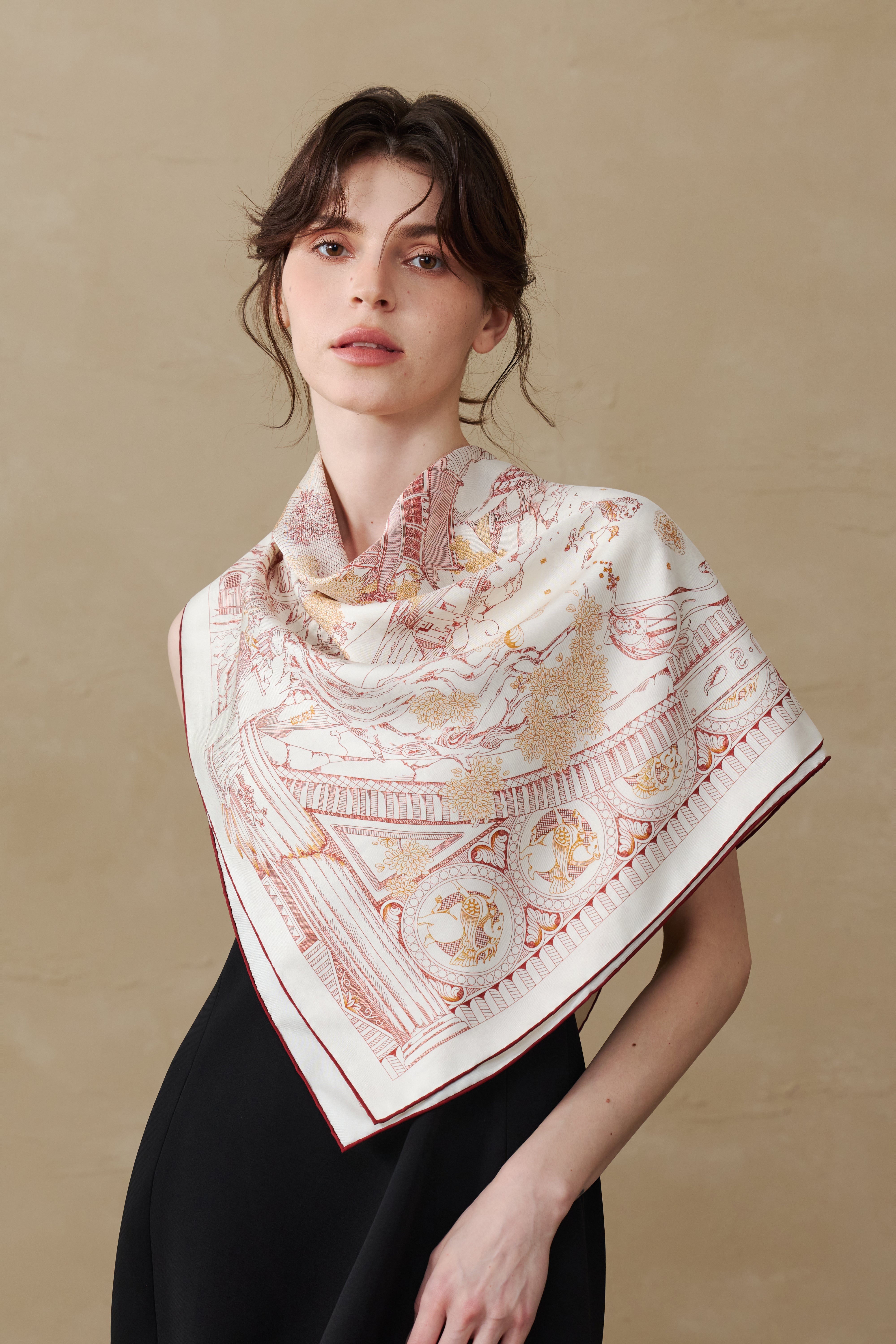 Caravane d'Or - Silk Scarf 90 x 90 cm