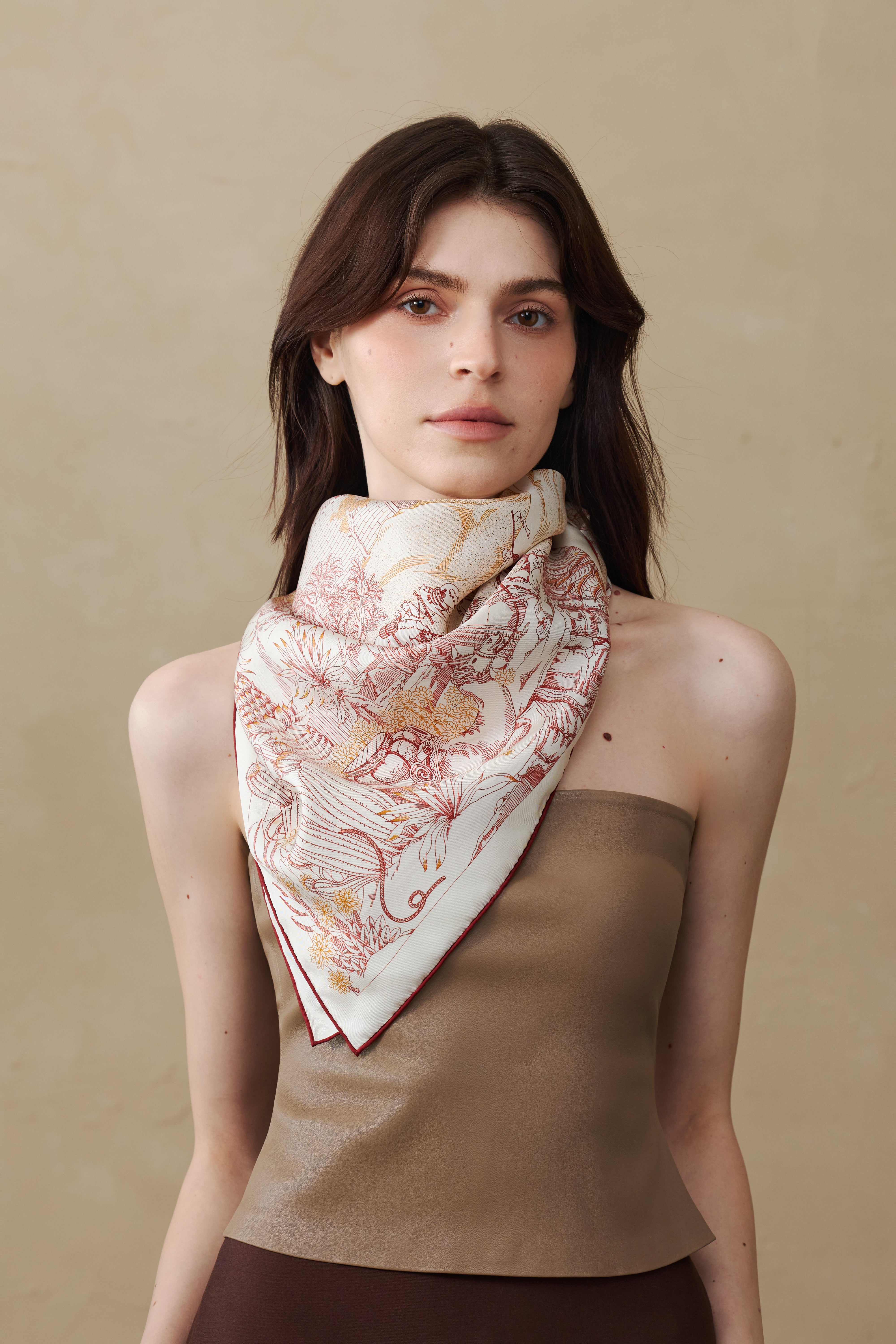 Caravane d'Or - Silk Scarf 90 x 90 cm
