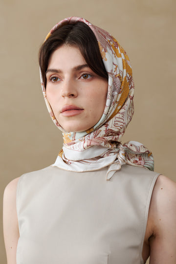 Caravane d'Or - Silk Scarf 90 x 90 cm