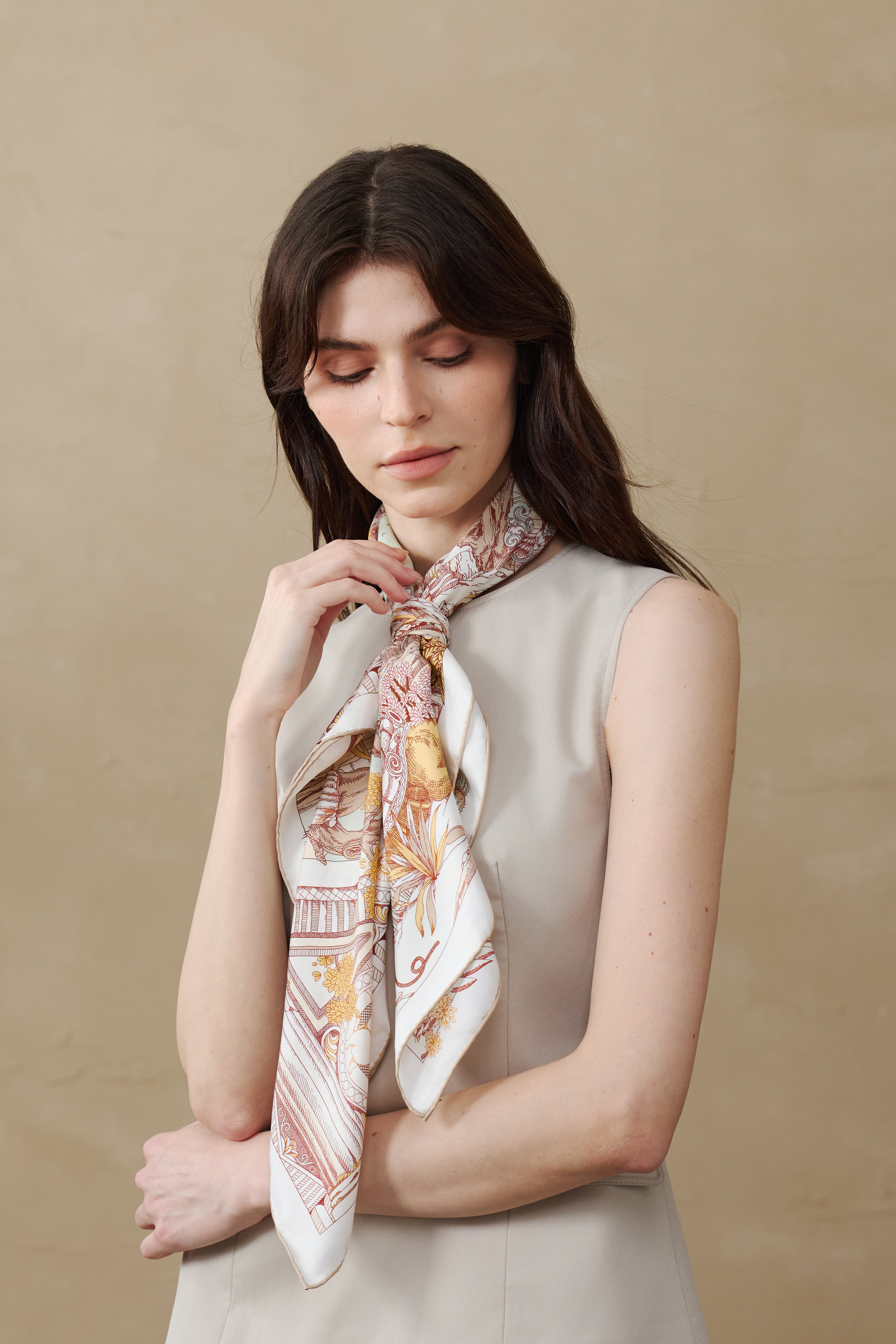 Caravane d'Or - Silk Scarf 90 x 90 cm