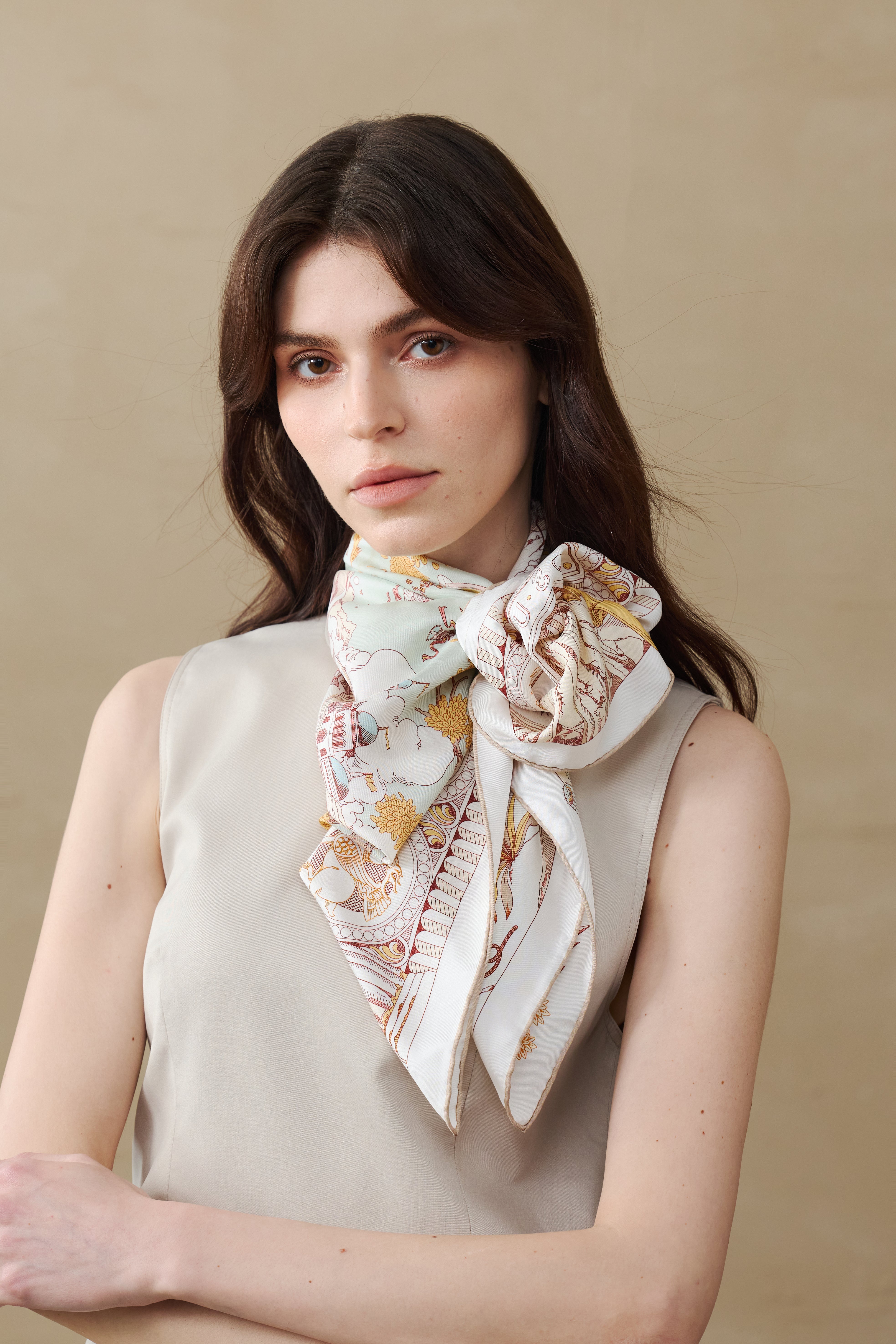 Caravane d'Or - Silk Scarf 90 x 90 cm