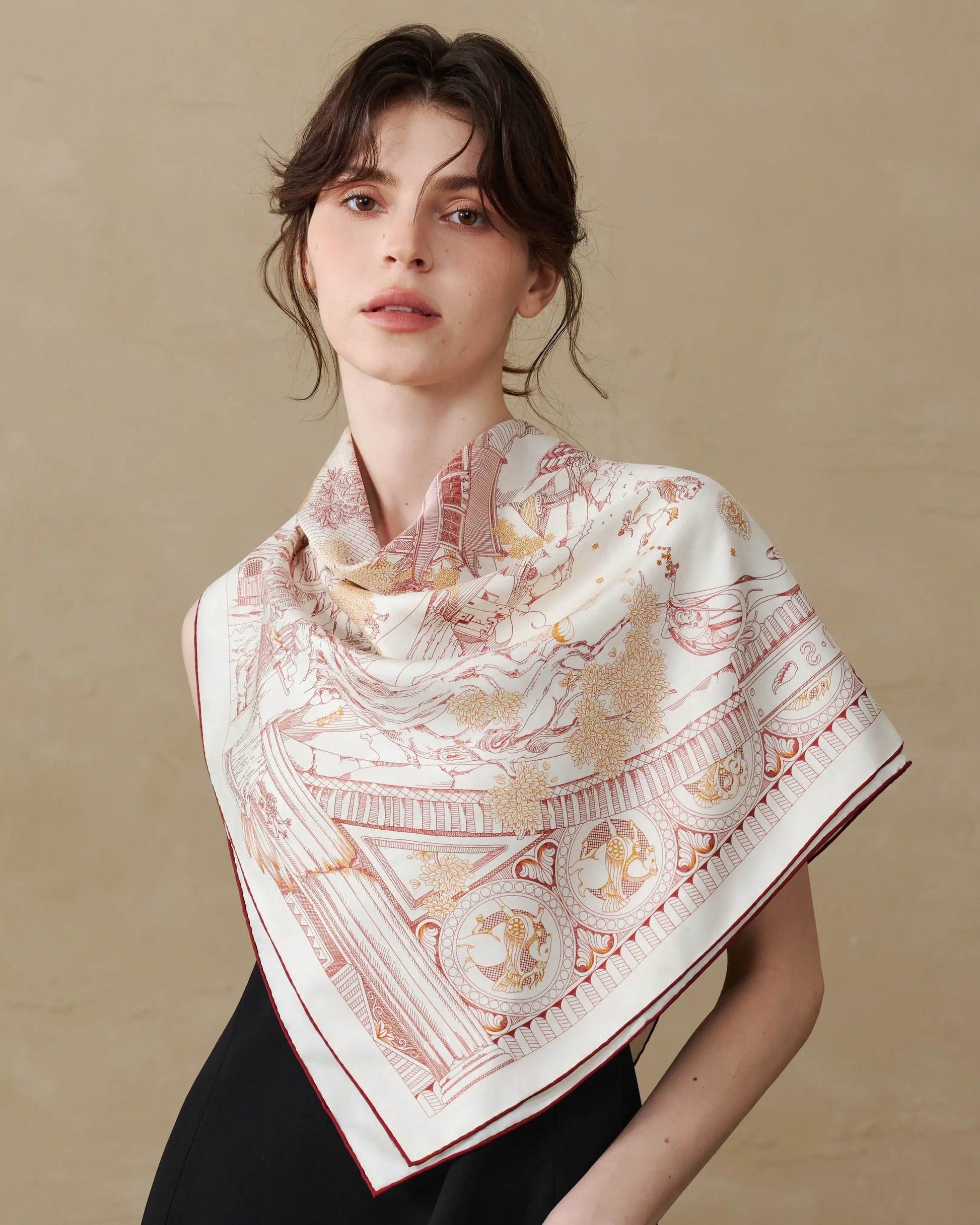 Carré 90 L'Oasis Miraculeuse - Rouge Cinabre - SUKē