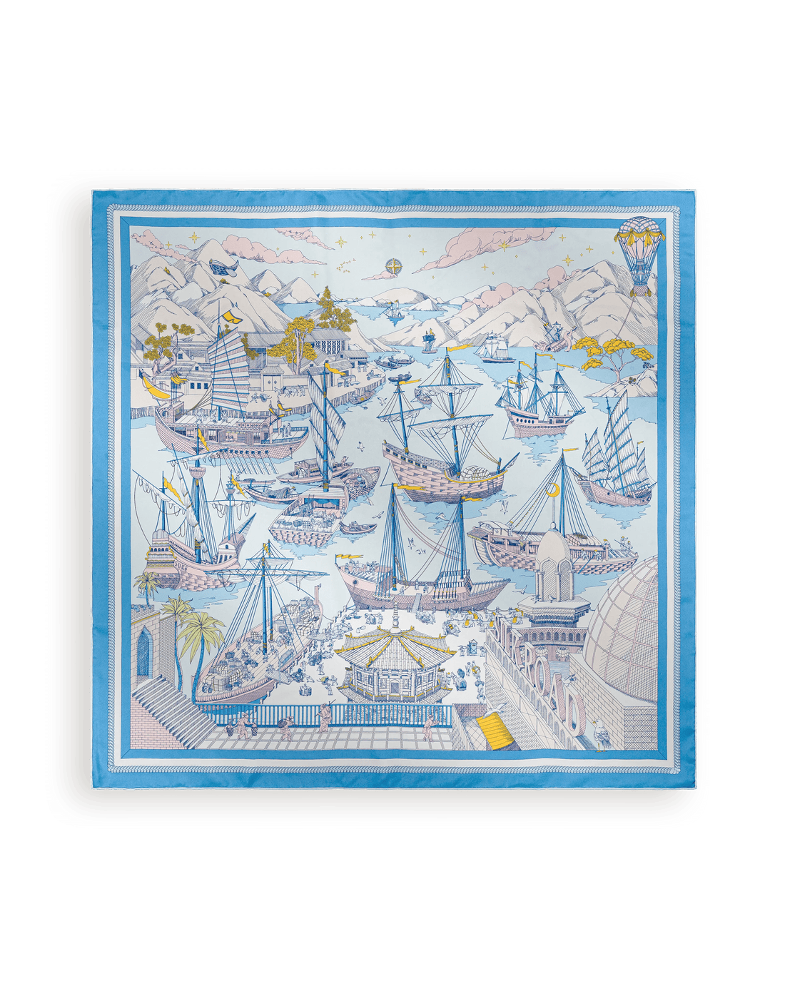 Carré 90 Mer et Lune d'un même Éclat - Rose Pâle - SUKē