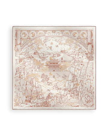 Carré 90 L'Oasis Miraculeuse - Rouge Cinabre - SUKē